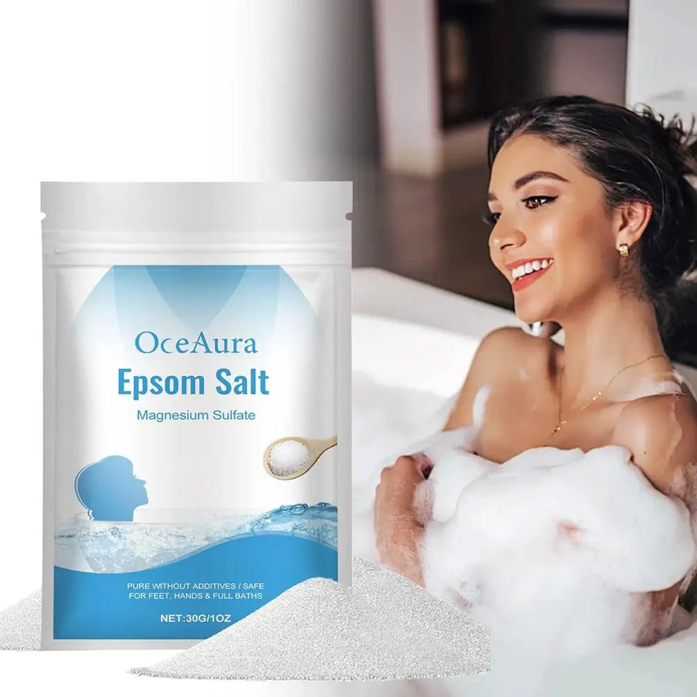 30g Salt Magnesium Sulfate Moisturizing Exfoliating Muscle Detox Bath Pure Feet Relief Natural Relaxation Care Hands Body S N1J9