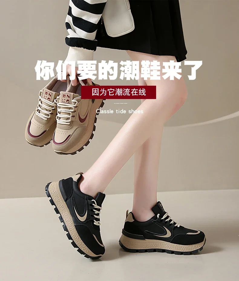 New Fashion Women's Vulcanized Shoes Wear-Resistant Casual Cushioning Sports Shoes Women Low-top Non-Slip Outdoor Running Shoes