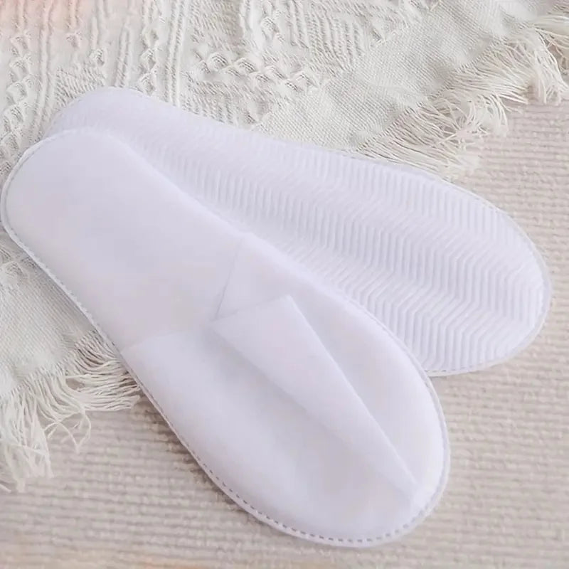 20/50Pcs Luxury Hotel and Spa Slippers - Non-Slip, Comfortable, Disposable Travel Slippers, Individually Packaged, White Fabric Slippers for Men and Women, Perfect for Home, Travel and Relaxation, Casual Wear | Unisex Slipper