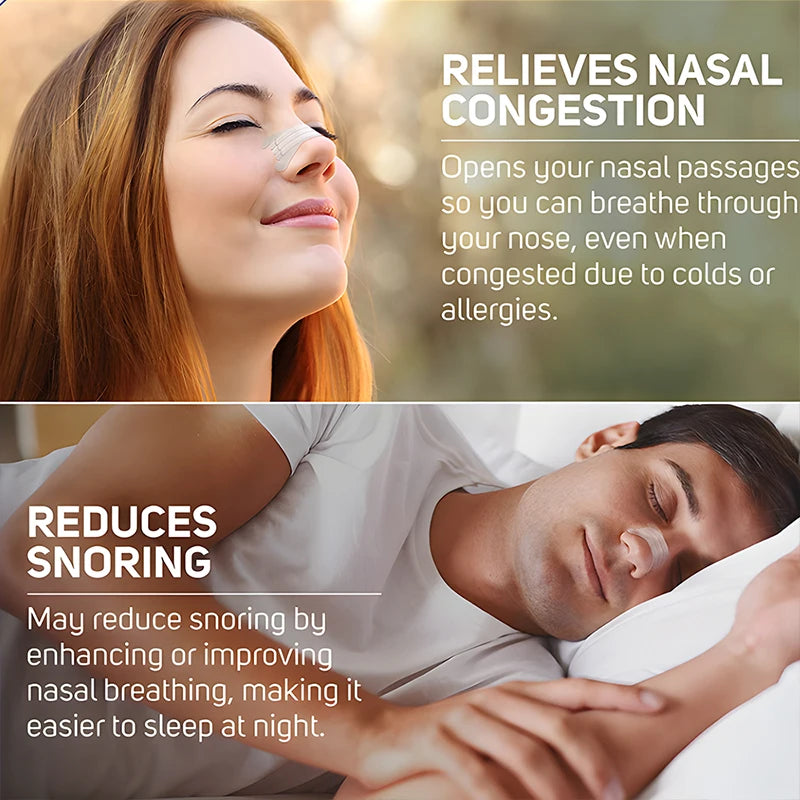 Breath Nasal Strips Works Instantly to Improve Sleep Reduce Snoring and Relieve Nose Congestion Due to Colds & Allergies
