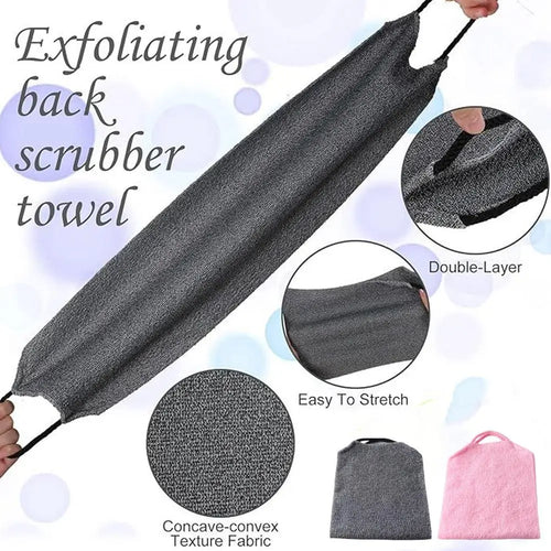 1pc Exfoliating Bath Towel Body Back Scrubber Belt Bath Stretchable Full Body Washcloth Super Absorbent Towel Bathroom Supplies
