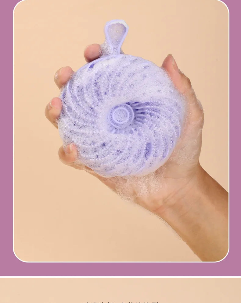 Silicone double-sided bath brush, painless bath artifact, two-in-one shampoo and massage brush, no pain, no skin bath brush