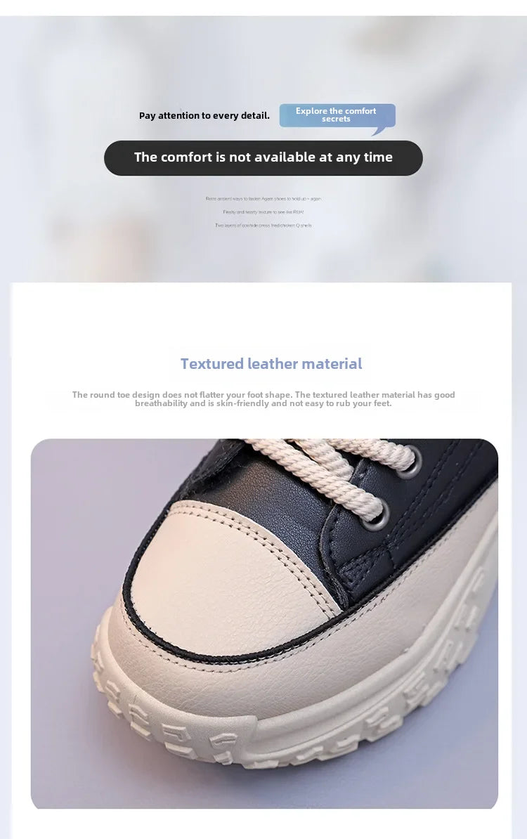 Women's Winter 2023 New Style Flat Boots Fleece Lined Thickened Warm Cotton Shoes High Top Little White Shoes Hx-q037