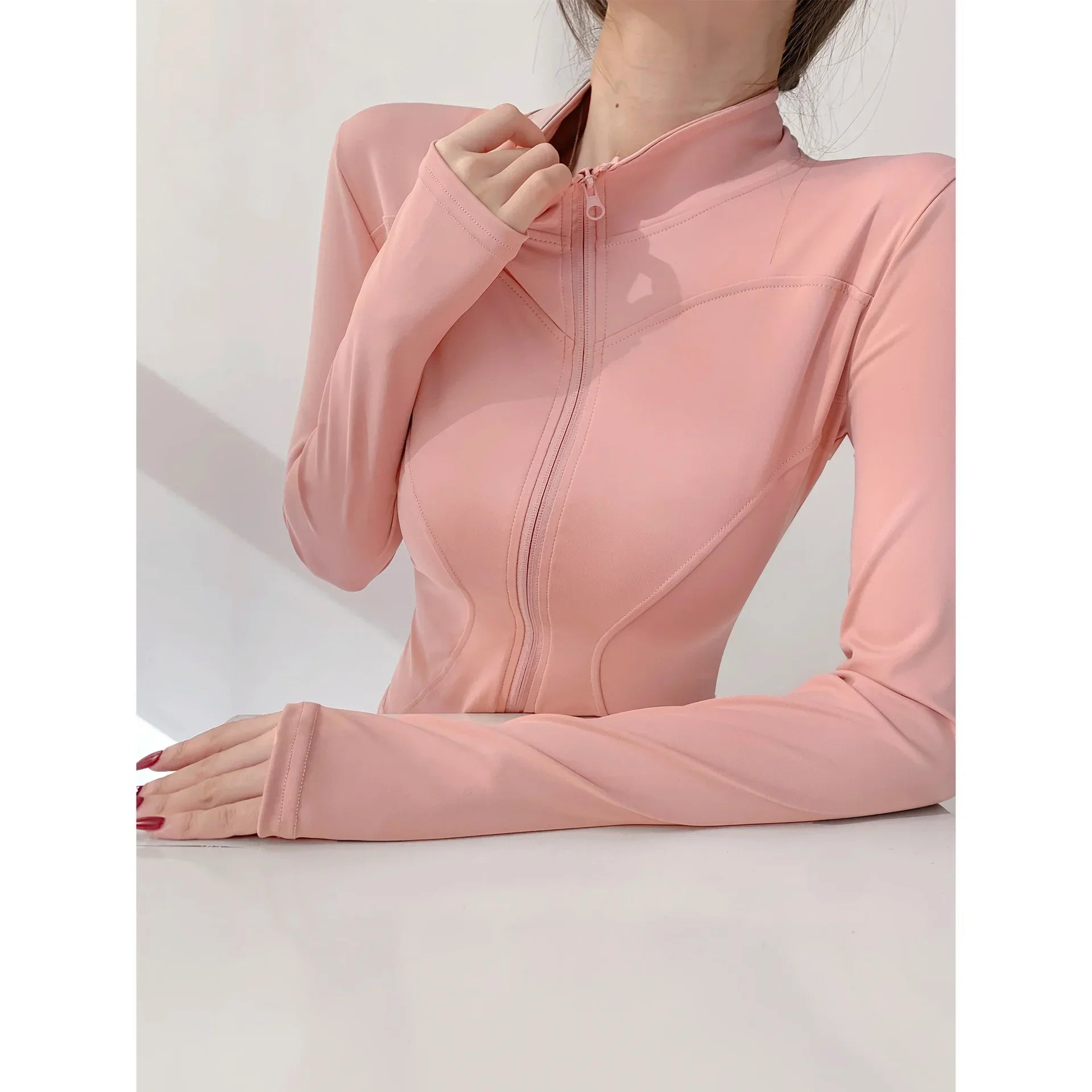 S-3XL Sun Quick Drying Sports Coat Women's Tight Top Yoga Jacket Long Sleeve Zipper Jacket Running Fitness Women's Jacket