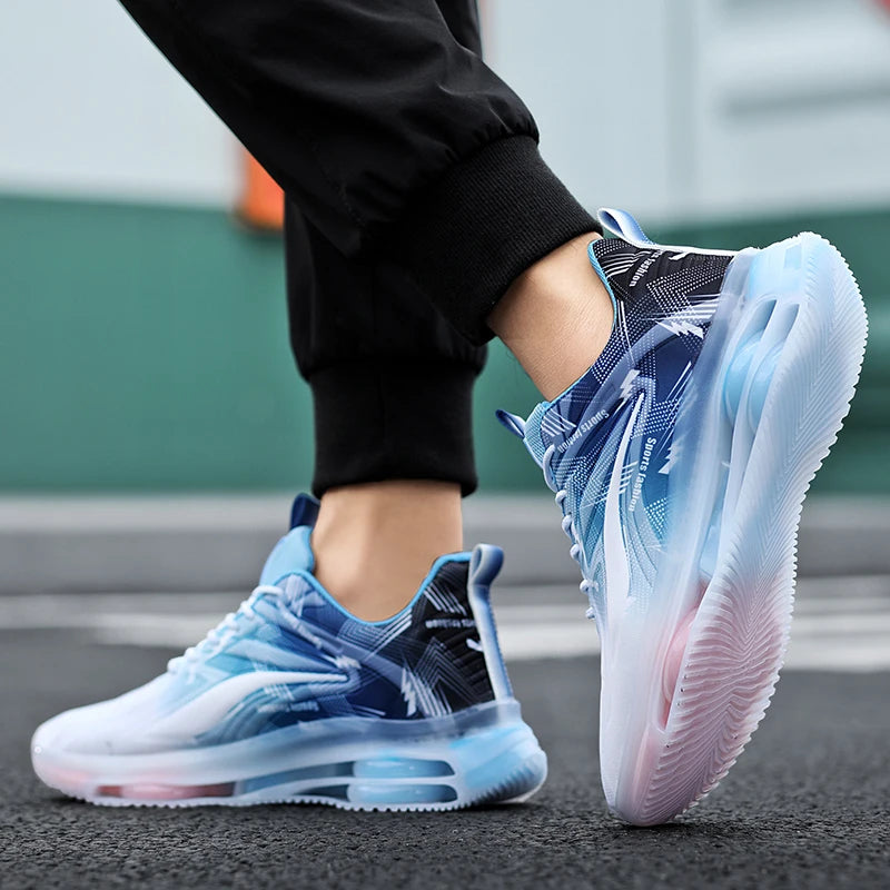 Men's Fashionable Basketball Shoes, with Air Cushioning, Comfortable and Non-Slip, Breathable and Shock-Absorbing, Suitable for Men's Outdoor Activities