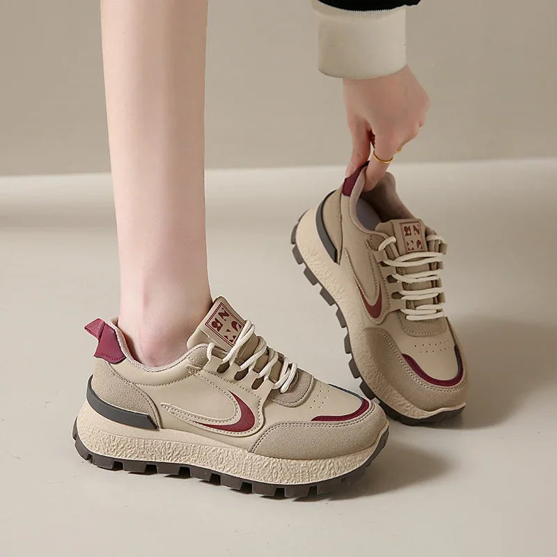 New Fashion Women's Vulcanized Shoes Wear-Resistant Casual Cushioning Sports Shoes Women Low-top Non-Slip Outdoor Running Shoes