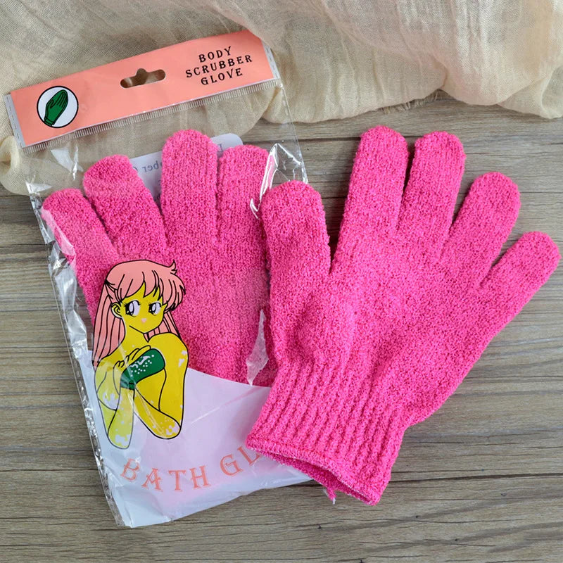1pcs Reversible Exfoliating Shower Gloves Body Scrub Gloves, Cleansing Tools Bath Towel Bath Products Back Scrub Spa Accessories