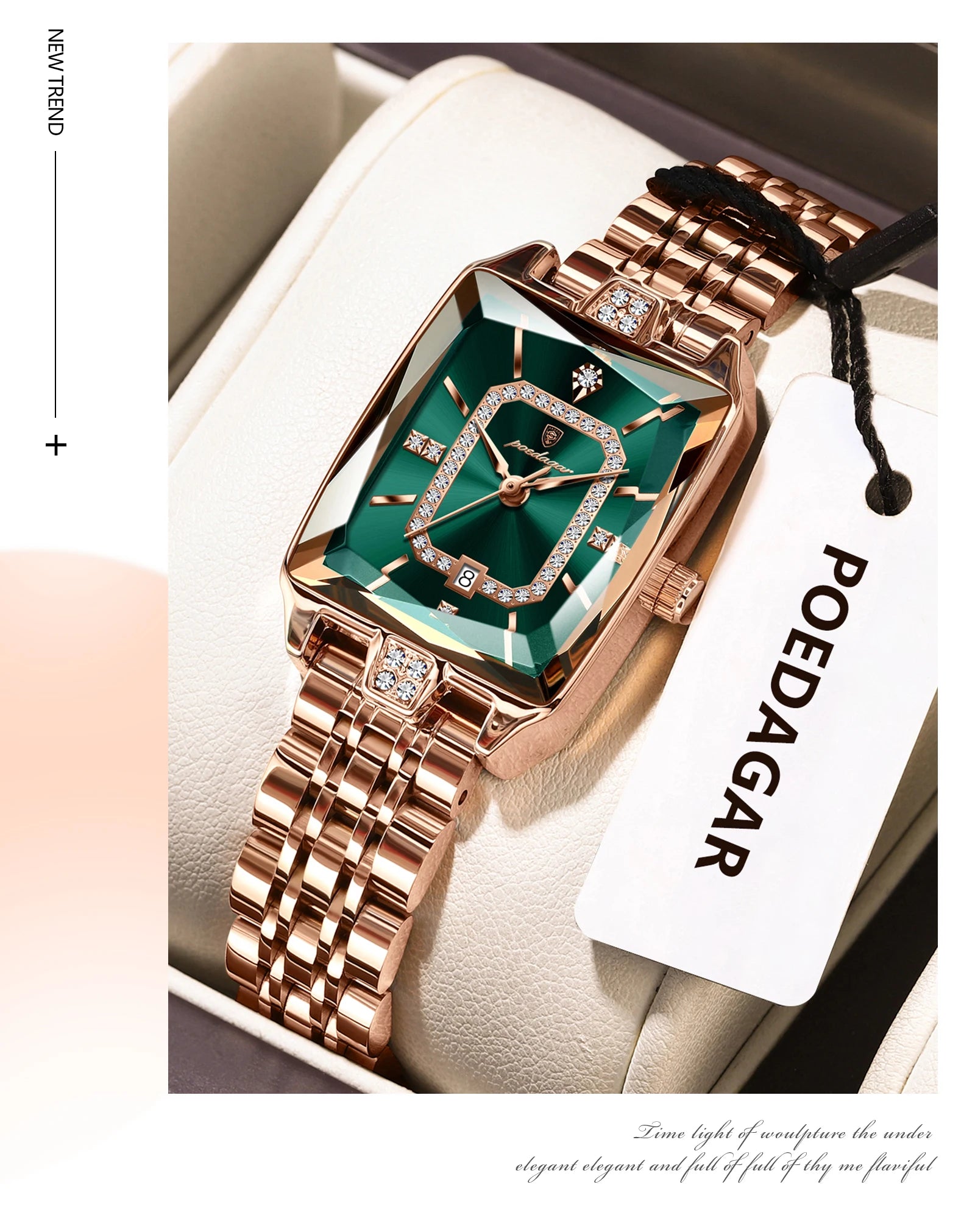 POEDAGAR Luxury Woman Watch Waterproof Date High Quality Casual Ladies Wristwatch Stainless Steel Quartz Elegant Women's Watches