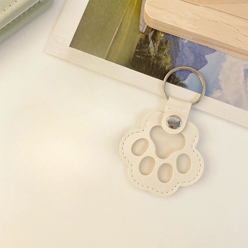 1PC  Leather pet hair storage bag, cat paw keychain, multifunctional portable keychain, exquisite bag pendant