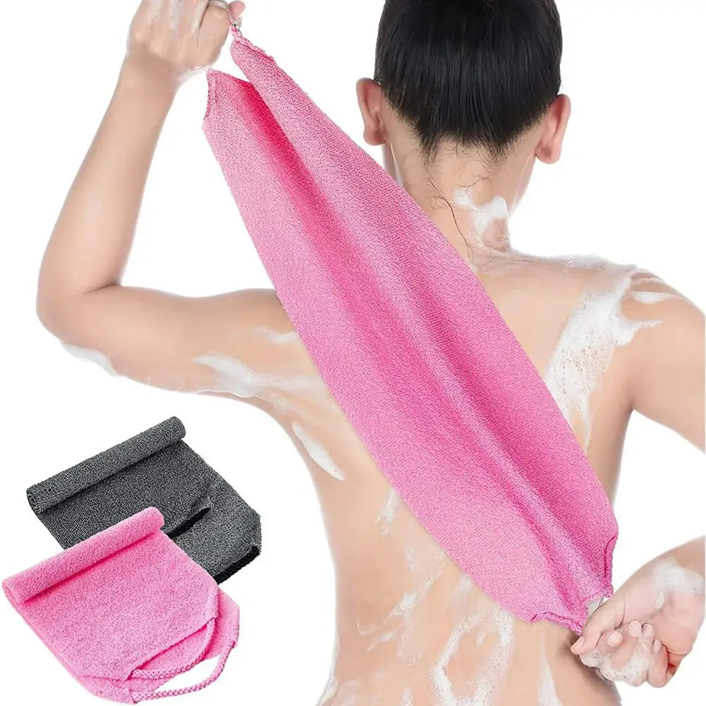 1pc Exfoliating Bath Towel Body Back Scrubber Belt Bath Stretchable Full Body Washcloth Super Absorbent Towel Bathroom Supplies