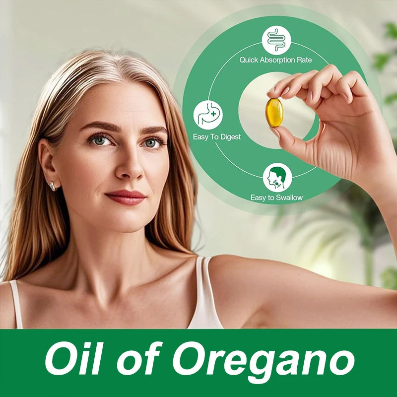 Buy 2 Get 2 Free! Oil of Oregano Supplement, Immune Support, Digestive Health, Light Beige, Improve Overall Wellness & Vitality