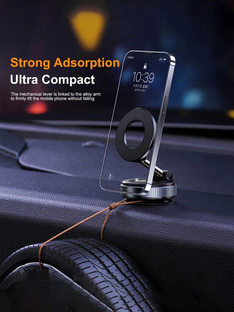 New vacuum suction cup phone holder for car, rotating magnetic phone holder, car navigation.