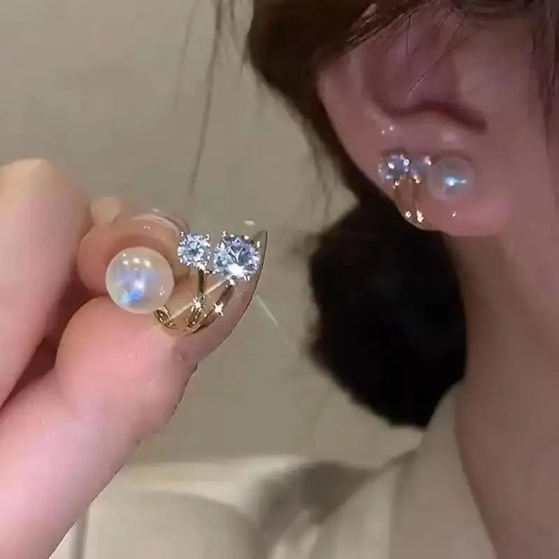 Korean Fashion Zircon Drop Earrings For Women Jewelry 2026 Trending New Luxury Women's Geometric Hoop Earrings Pendientes Gifts