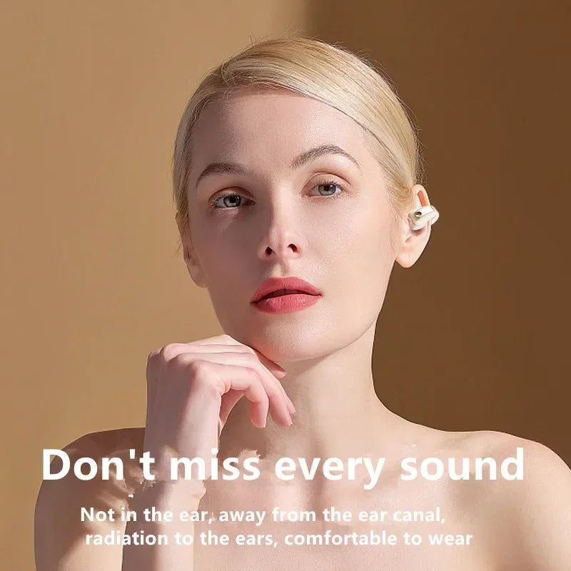 Earphone Clip Wireless Bluetooth Headphone Bone Conduction Headset High Quality TWS Auriculares Sport Noise Canceling With Mic