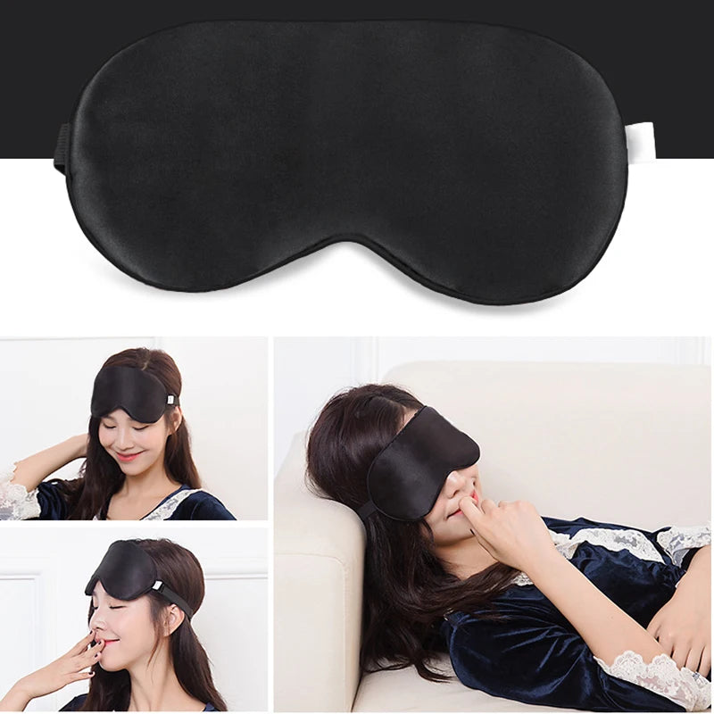 Silk Sleep Mask 100% Light Blocking Travel Nap Lightweight Eyes Night Mask Health Blindfold Sleeping Shield Soft Eye Care Tools