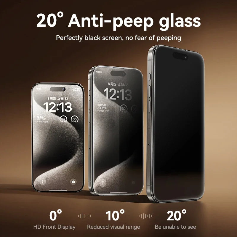 1Pcs Anti-spy Glass For iPhone 17 16 15 14 Pro Max Glass For iPhone 17 16 15 14 13 12 Pro Max Privacy Screen Protector