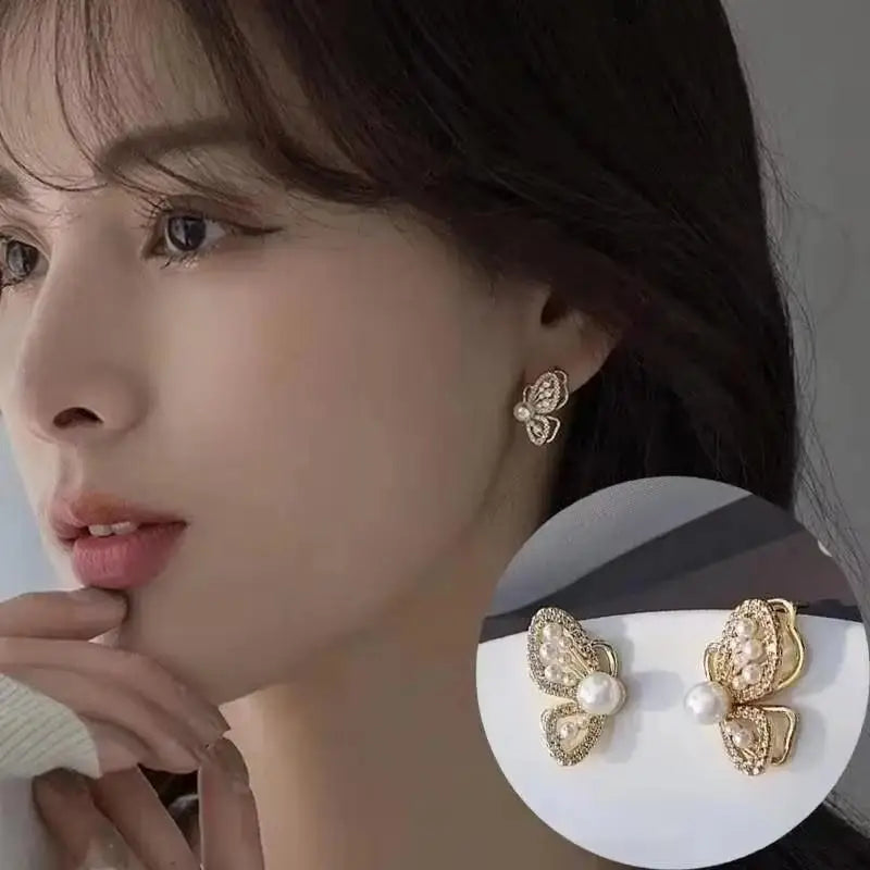 Korean Fashion Zircon Drop Earrings For Women Jewelry 2026 Trending New Luxury Women's Geometric Hoop Earrings Pendientes Gifts