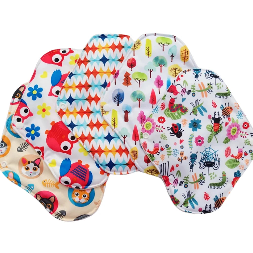 10pcs Reusable Menstrual Pads Female Breathable Heavy Flow Bamboo Charcoal Washable Sanitary Napkins Women cloth sanitary napkin