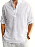 Men's Casual Fashion Long Sleeve Linen Shirt Stylish Comfortable Breathable Men's Clothing