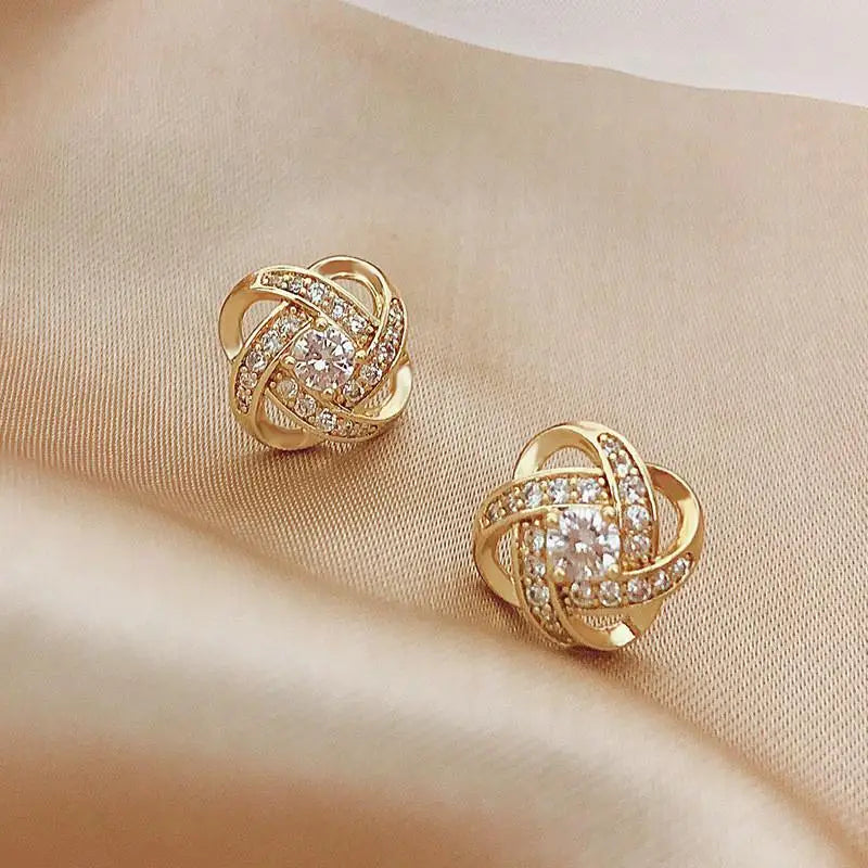 Korean Fashion Zircon Drop Earrings For Women Jewelry 2026 Trending New Luxury Women's Geometric Hoop Earrings Pendientes Gifts