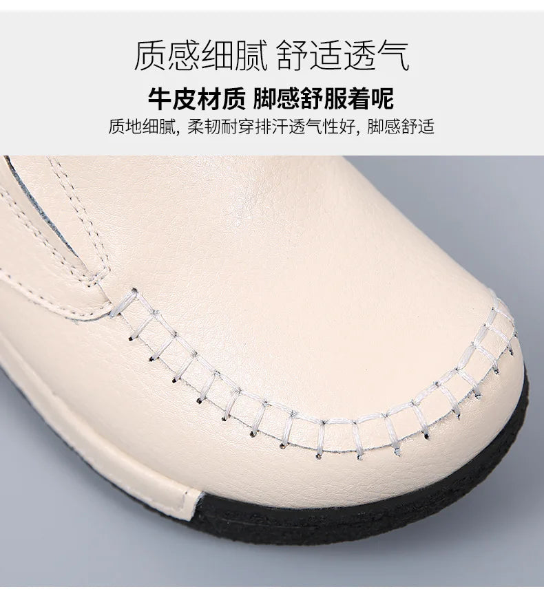 2022 Spring Autumn Women Flats Platform Loafers Ladies Genuine Leather Comfort Wedge Moccasins Orthopedic Slip On Casual Shoes