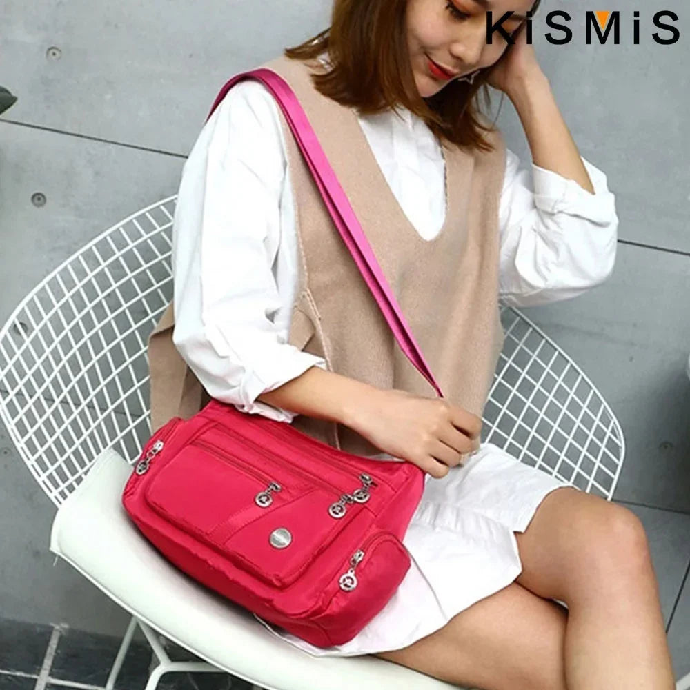 Fashion Women Waterproof Crossbody Bag Casual Single Shoulder Handbag Messenger Bag Oxford Material
