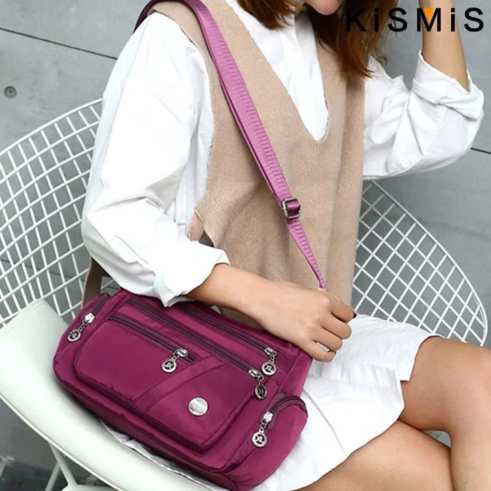 Fashion Women Waterproof Crossbody Bag Casual Single Shoulder Handbag Messenger Bag Oxford Material