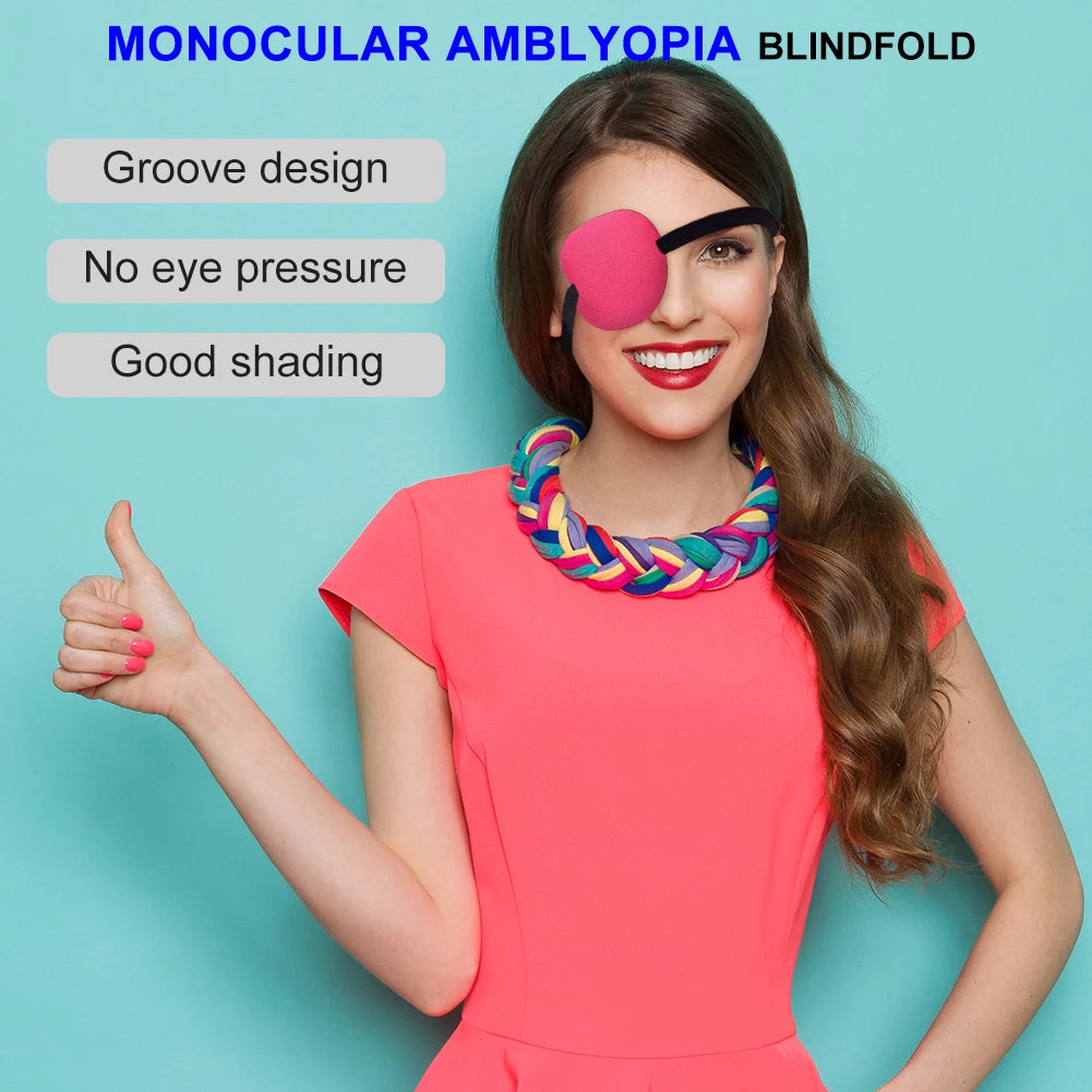 Amblyopia Eye Mask Adult Kids Strabismus Eye Training Single Eye Patch Cover Adjustable Eyeshade Filled Strabismus Eye Training