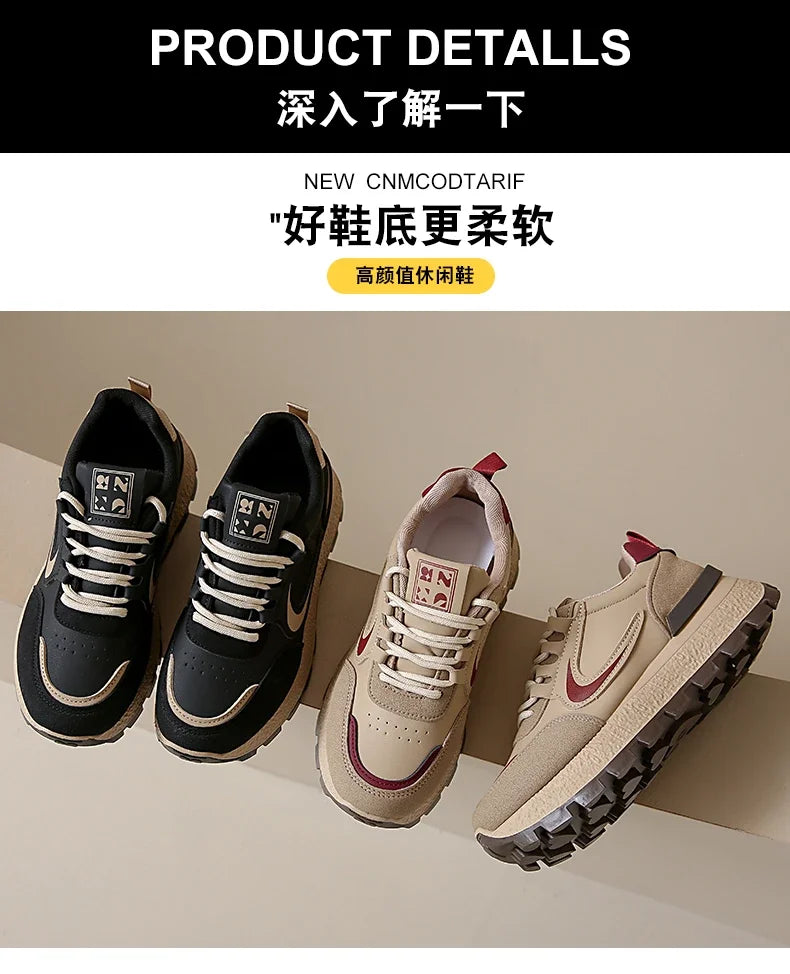 New Fashion Women's Vulcanized Shoes Wear-Resistant Casual Cushioning Sports Shoes Women Low-top Non-Slip Outdoor Running Shoes