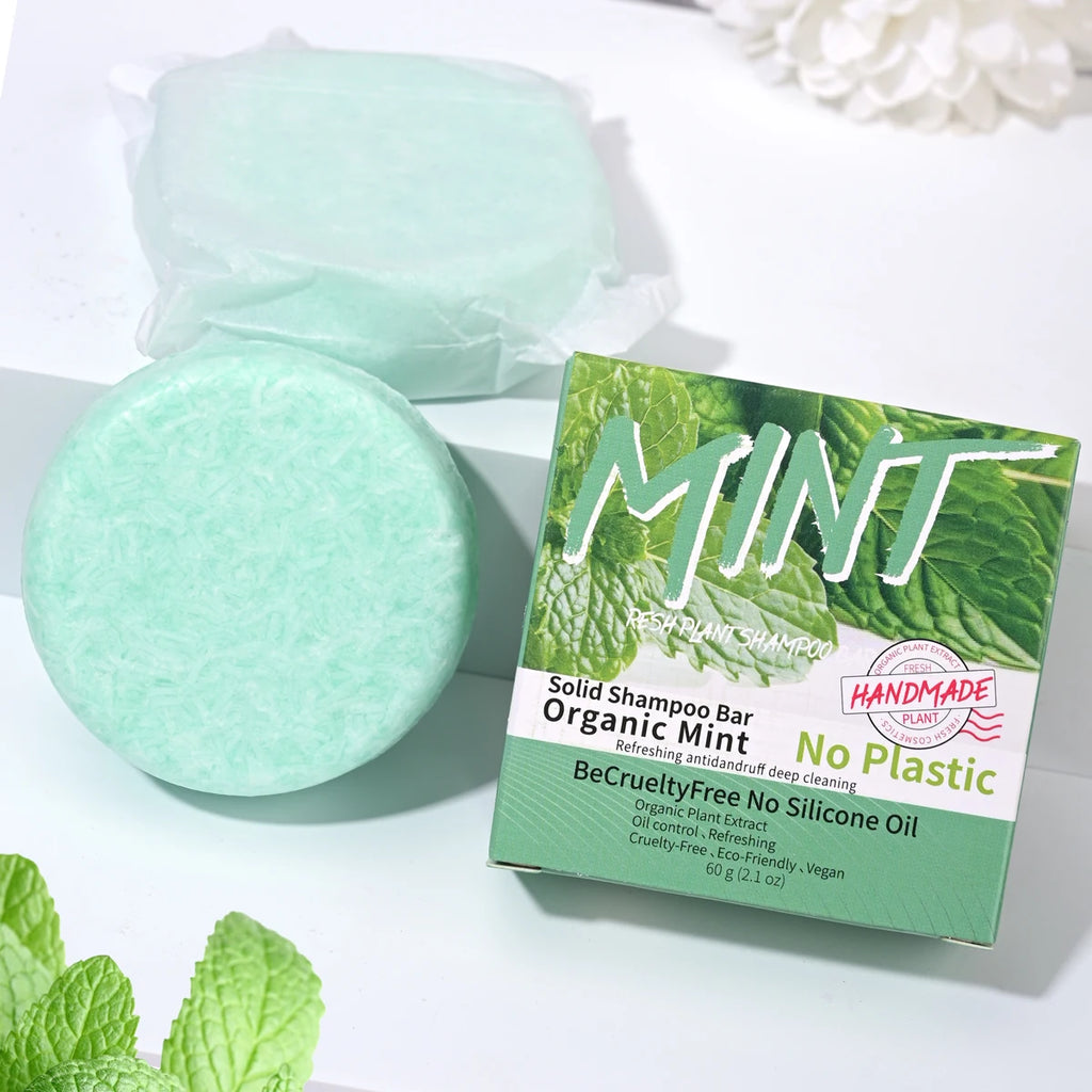 Ice Cool Refreshing Mint Essential Oil Shampoo Hand Soap Solid Shampoo Stick Organic Plant Extract essence Hair Care