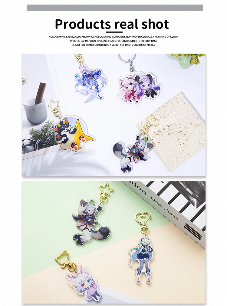 Personalized Keychains Designer Custom Cartoon Llavero Key Chain Photo Customized Anime Charms Hologram Clear Acrylic Key Rings