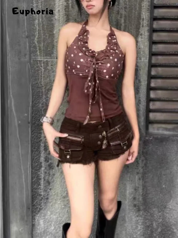 Women's Harajuku Style Shoujo Street Super Short Jean Casual Sexy Slim Shorts 2000S Blue Sheath Y2K E-Girl Hotsweet Denim Shorts