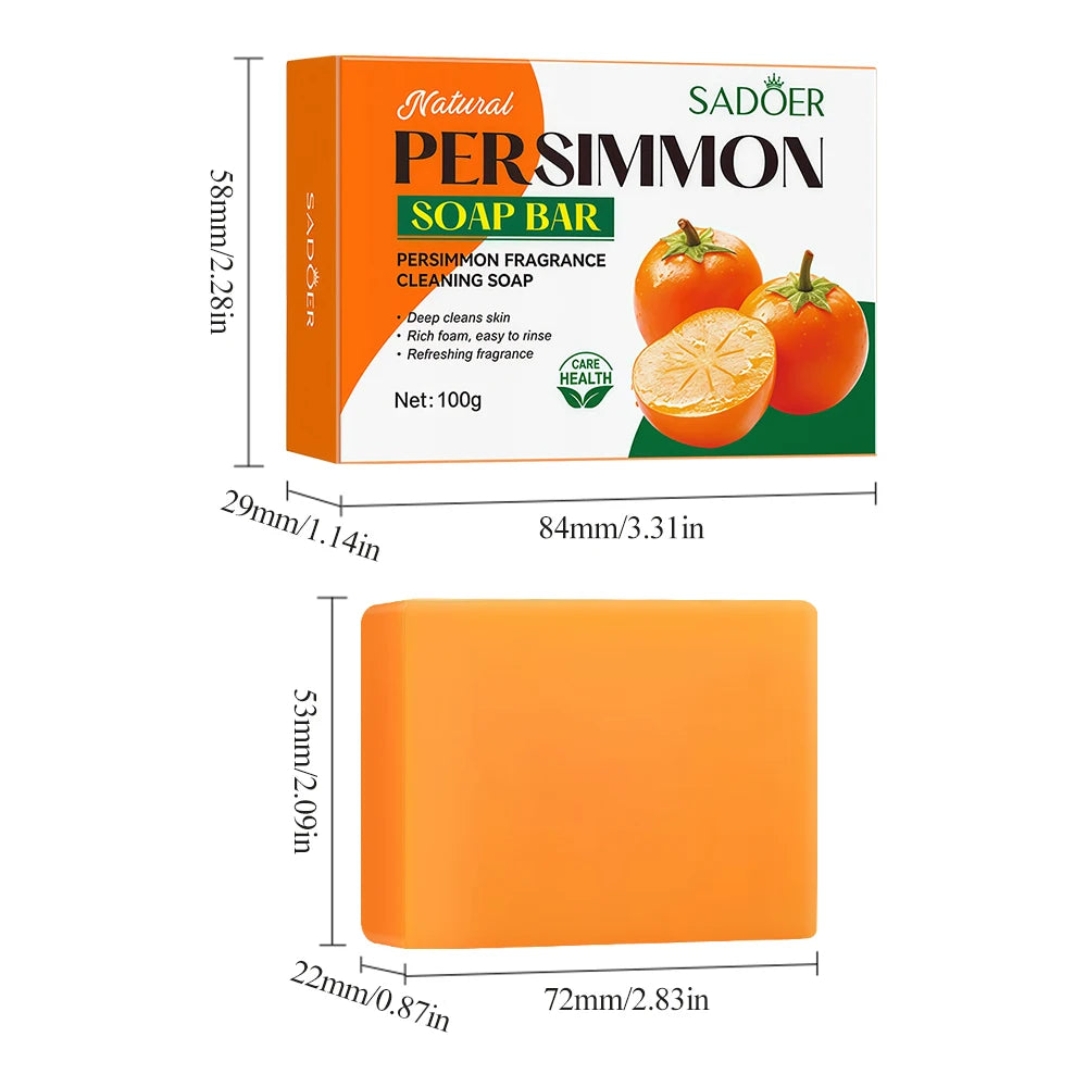 Natural Persimmon Soap Body Cleaning Fragrance Freshness Underarm Leg Bath Cleansers Remove Stains Face Soap Tender Skin Care