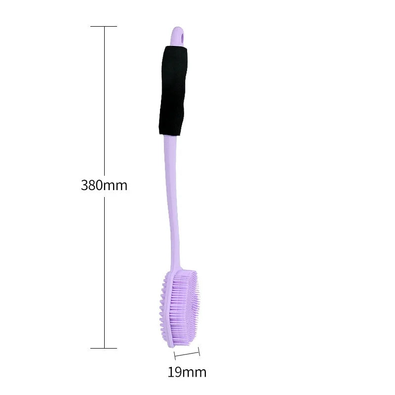 1pcSilicone Anti Slip Shower Brush Household Double Sided Thickened Bathing Brushes Extend Widen Brush Head Bath Sponge Scrubber