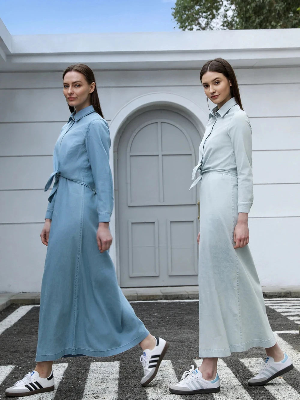 AP SS25 Women Lightweight Denim Wrap Blouse & Slip Dress