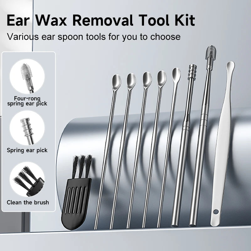 Visual Ear Cleaner Video Ear Camera 4.2mm Ear Picking WIFI Ear Endoscope With 6LEDs Digital Ear Wax Removal Tool Ear Spoon Kit
