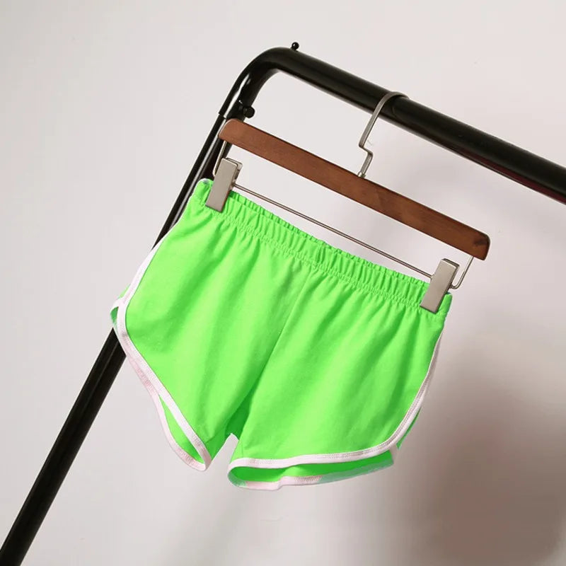 2026 Women's Summer Yoga Beach Shorts Sports Shorts Women's Home Casual Shorts Solid Color Fashion Candy Color Hot Pants Shorts