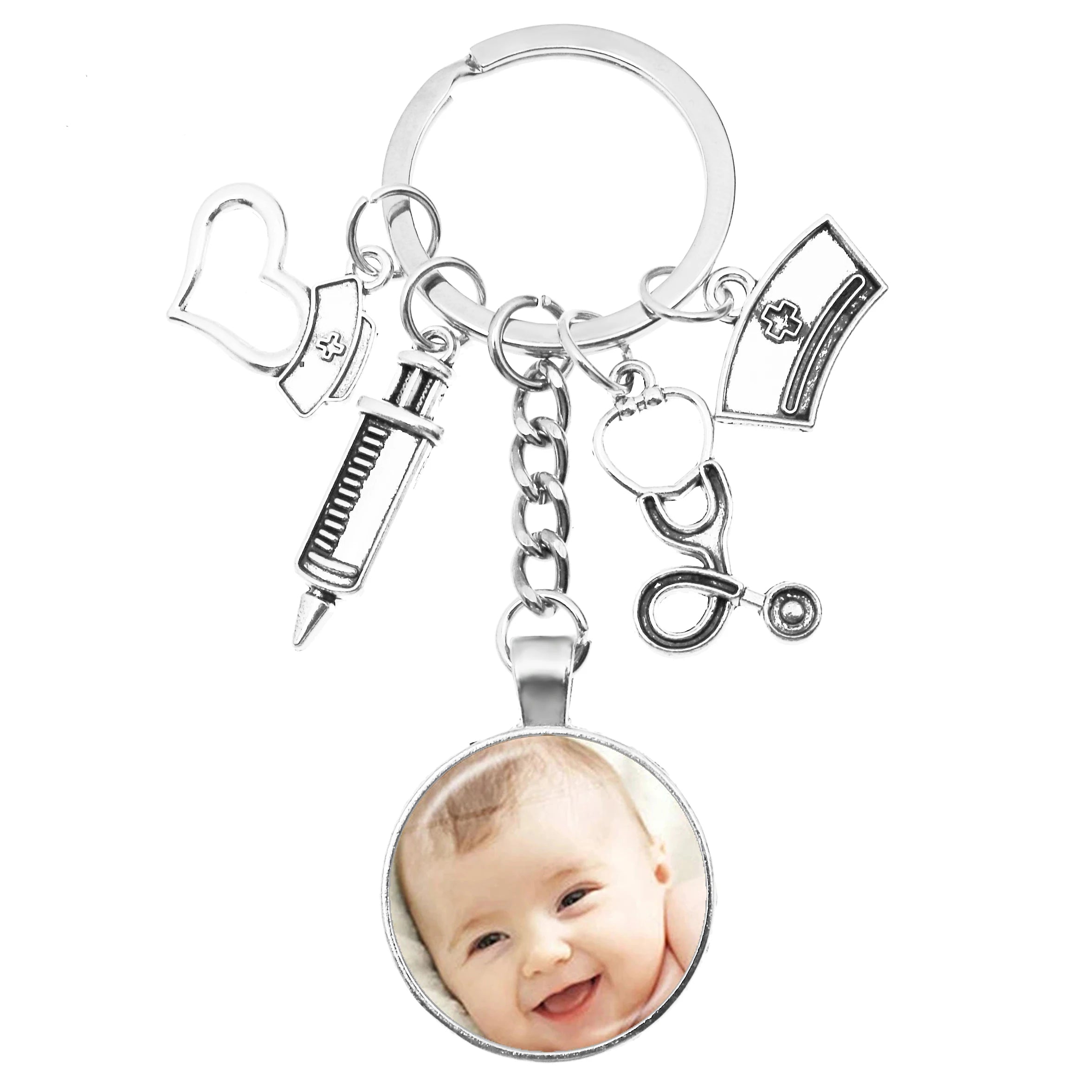 Personalized Custom Keychain Photo Mum Dad Baby Children Grandpa Parents Custom Designed Photo Gift For Family Anniversary Gift