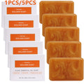 1Pcs/5Pcs Gold Foil Gilded Soap, Plant Essential Oil Cleansing Soap, Gentle Cleansing Scrub, Particle Soap Improves Rough Skin