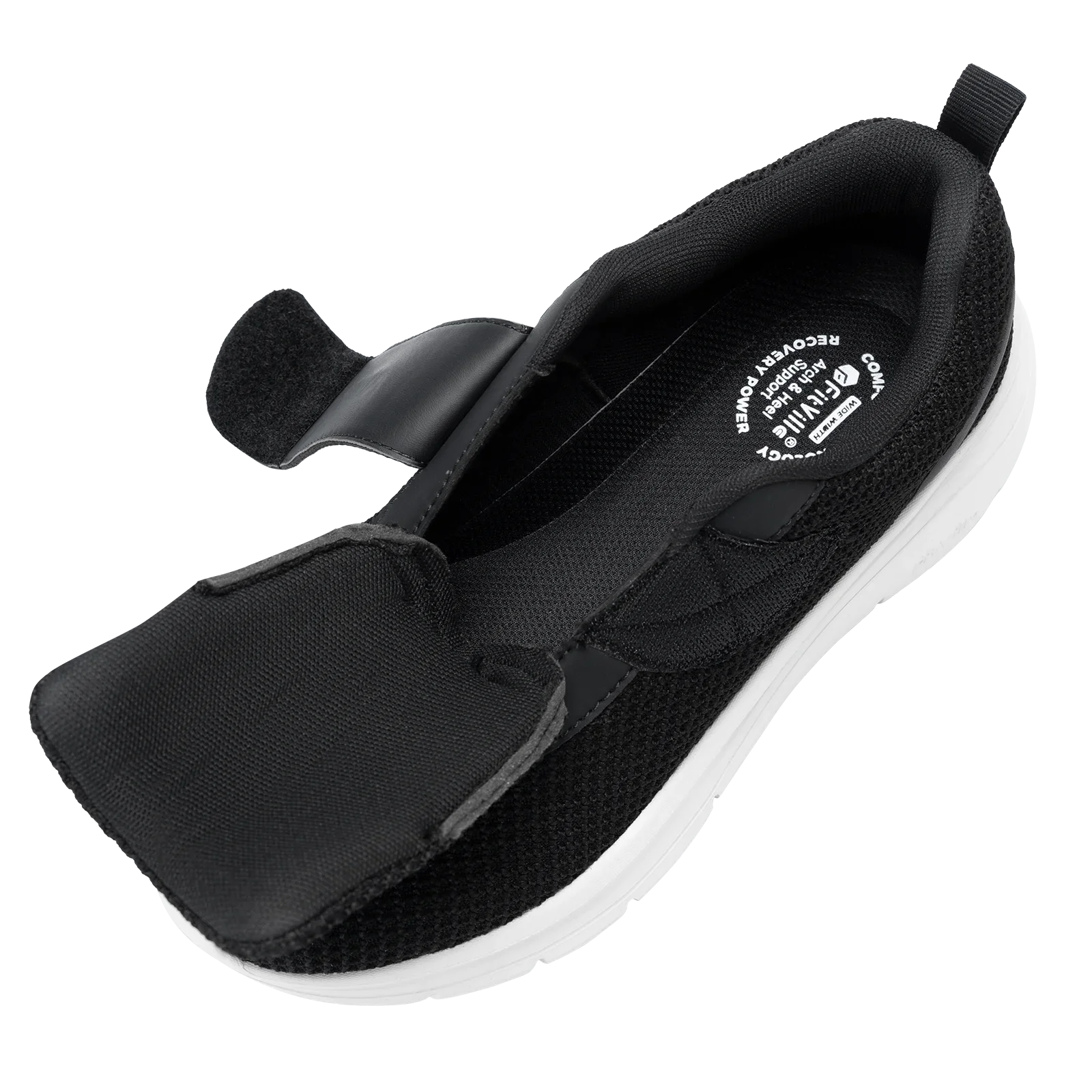 FitVille Women'S Shoes Wide Sneakers Diabetes Shoes Adjustable Strap For Swollen Feet Slip On Walking Lightweight Comfortable