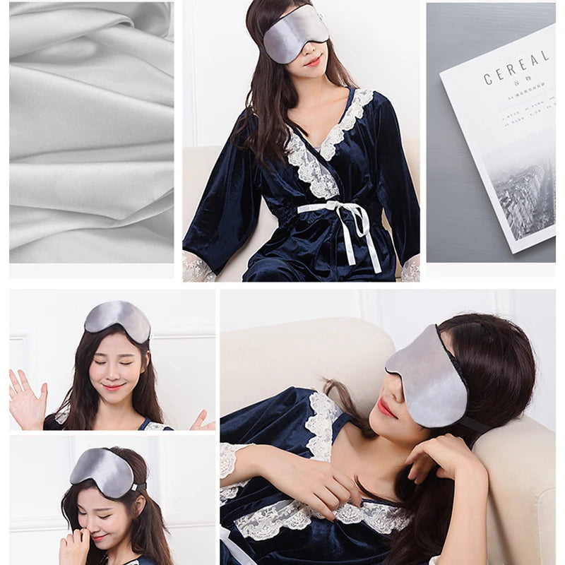 Silk Sleep Mask 100% Light Blocking Travel Nap Lightweight Eyes Night Mask Health Blindfold Sleeping Shield Soft Eye Care Tools