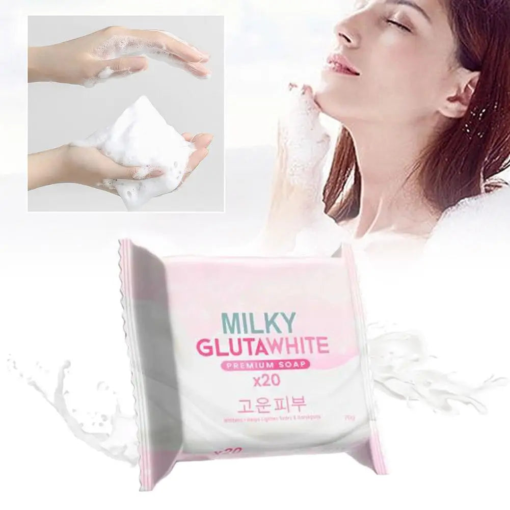 1/3PCS Korean MILKY GLUTAWHITE Premium Soap 70g Deep Cleansing Nourishing Rich Foam Soap Efficient Body Face Cleansing Care