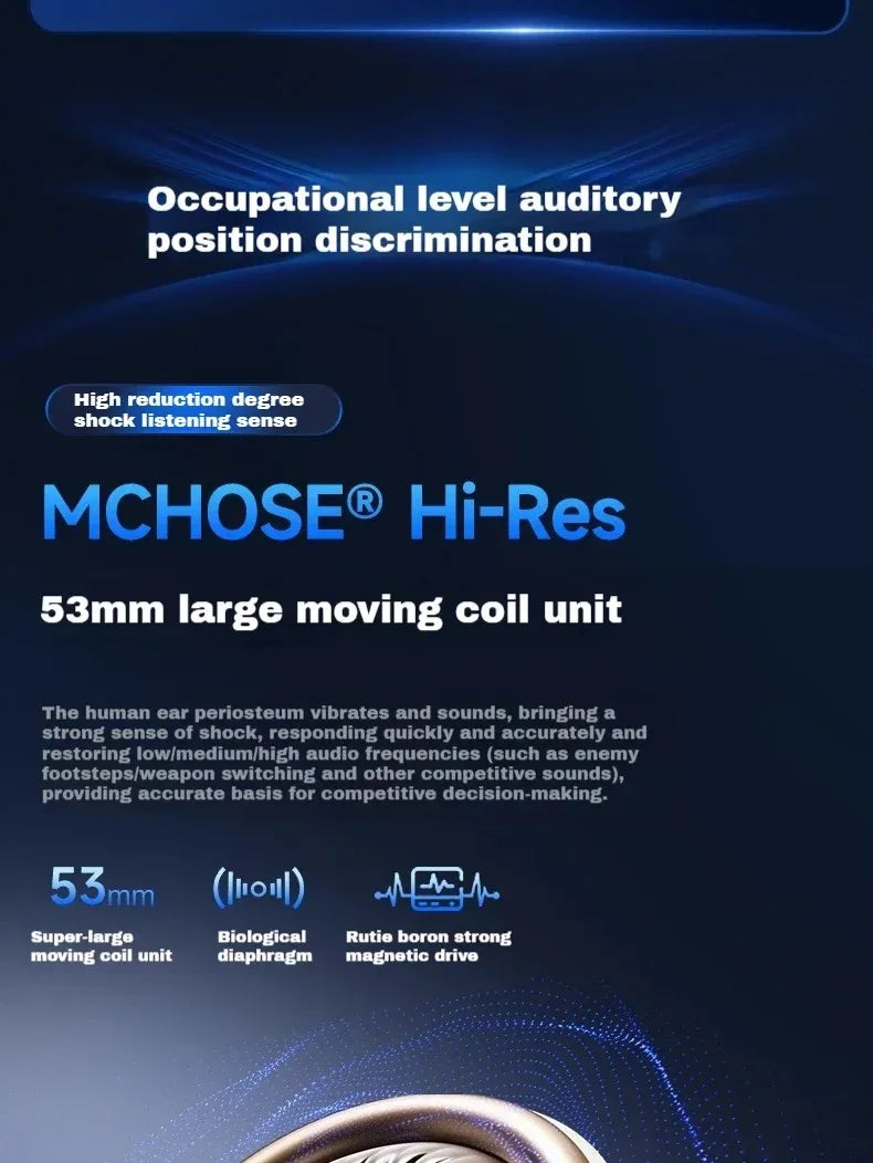 Original MCHOSE V9 PRO Music Esports Gaming Headphones 3-mode Wireless Noise Reduction Mic Customized Head-mounted