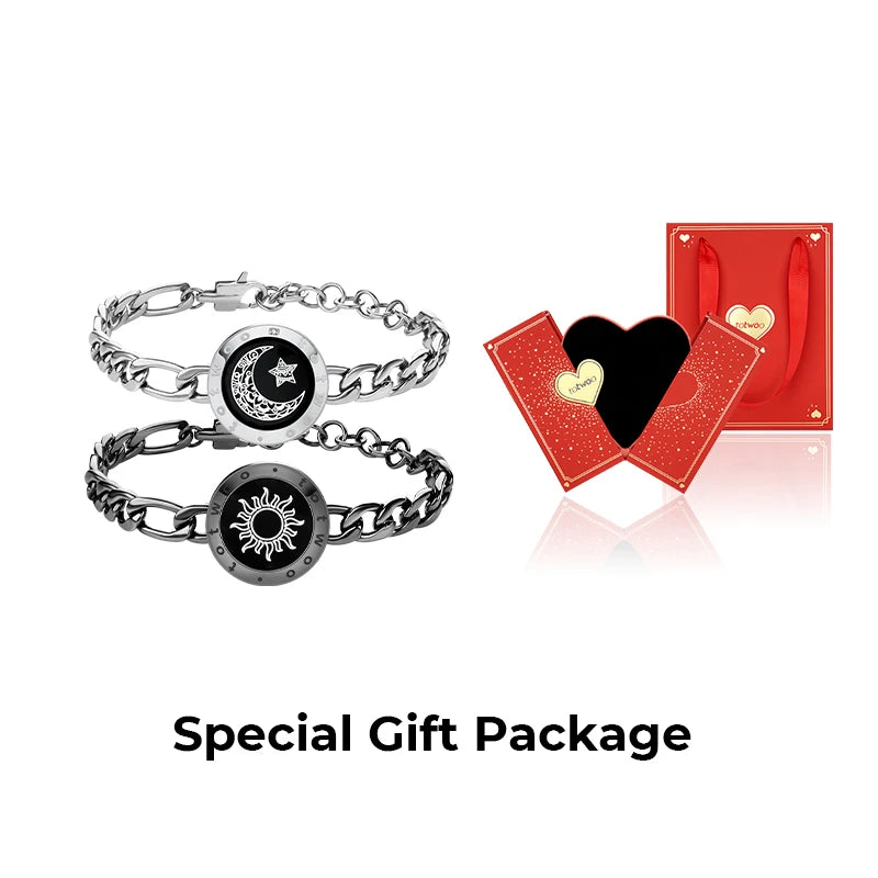 Totwoo Long Distance Relationship Touch Bracelets Couple Birthday Gift Smart Bluetooth Jewelry with App Support iOS Android