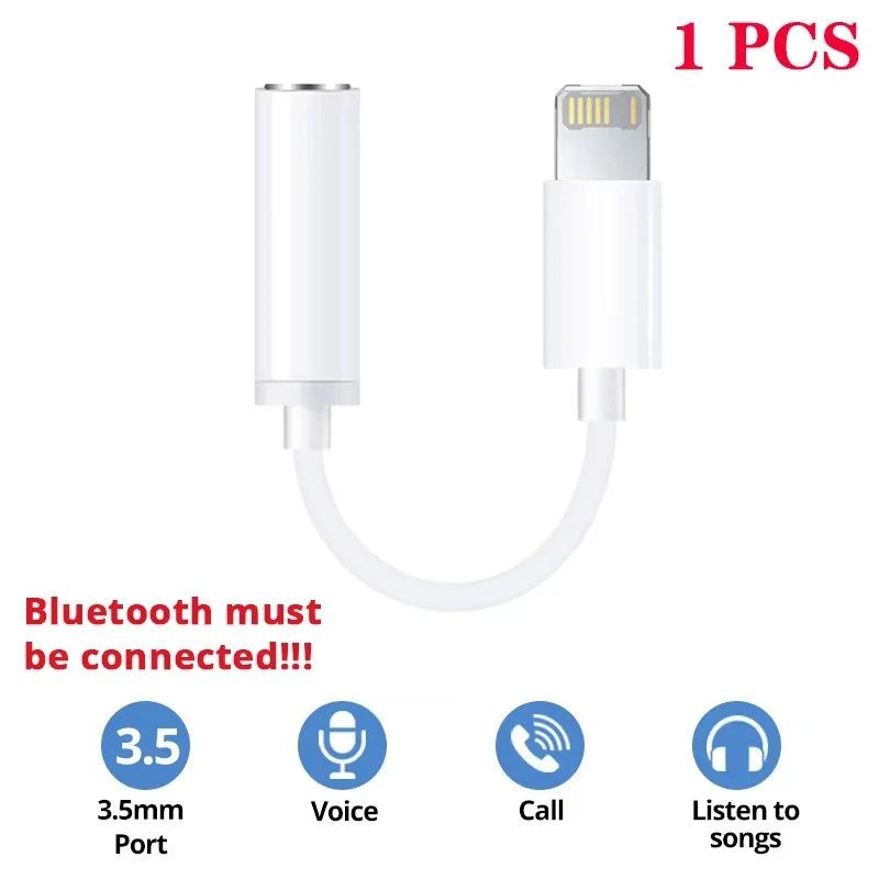 NNBILI For Lighting Headphone Adapter for IPhone 11 12 13 14 PM 12Mini SE 2020 XS XR X 8 7 + IOS To 3.5 Mm Jack AUX Audio Cable