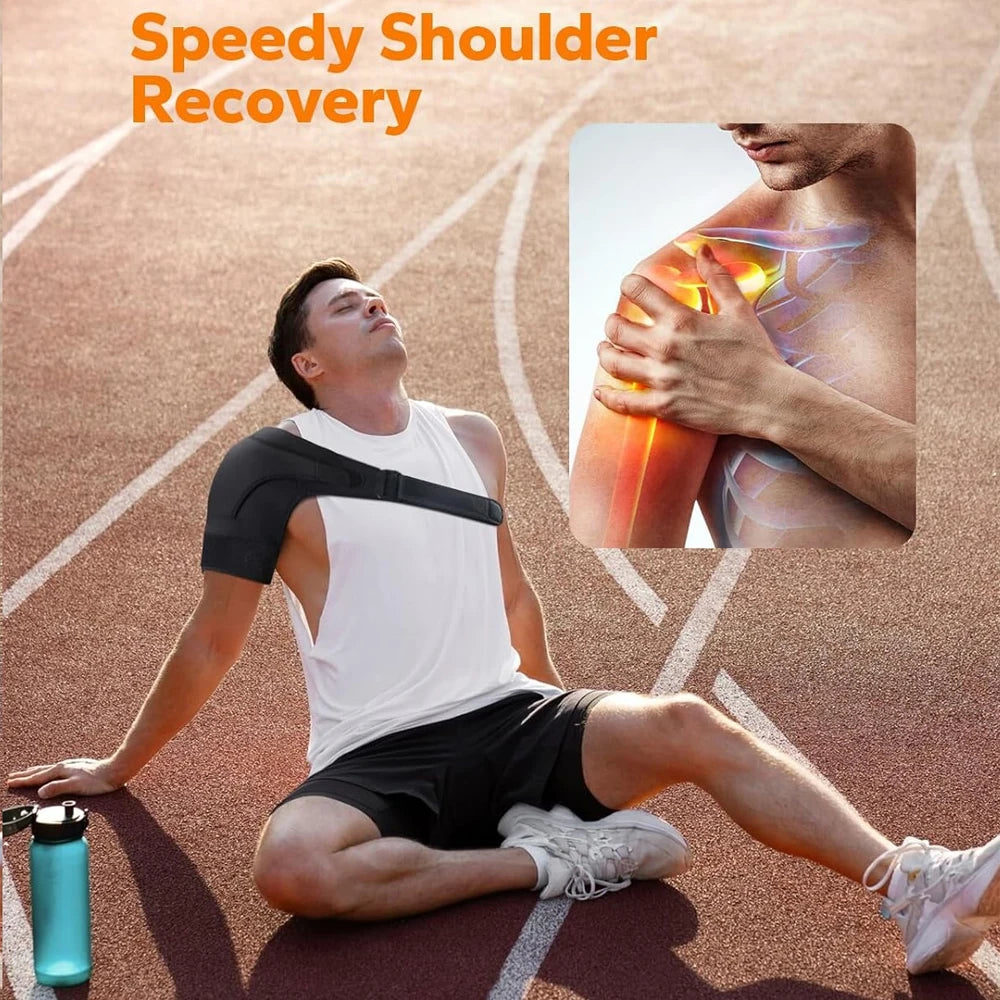 Adjustable Shoulder Brace Men and Women All Use, Breathable Shoulder Support Sleeve for AC Joint Relief and Shoulder Stability
