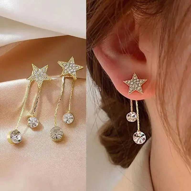 925 Silver Needle Korean Fashion Crystal Heart Earrings For Women Jewelry 2026 Trending New Luxury Women's Hoop Earrings Brincos