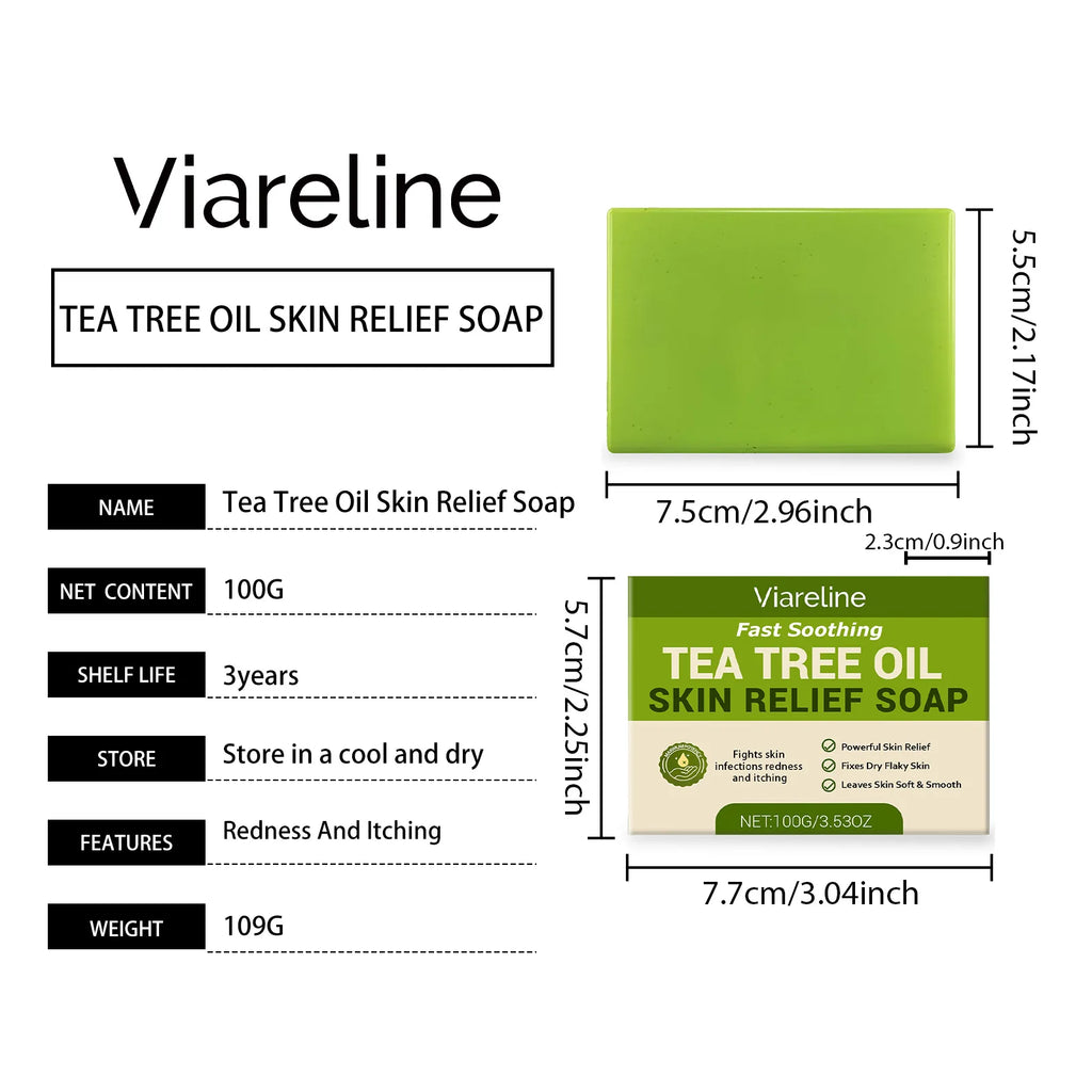 Tea Tree Oil Soap Bar Deep Cleansing Body Face Wash Oil Control Refresh Skin Comfort Bathing Comfort Moisturizing Skin Care