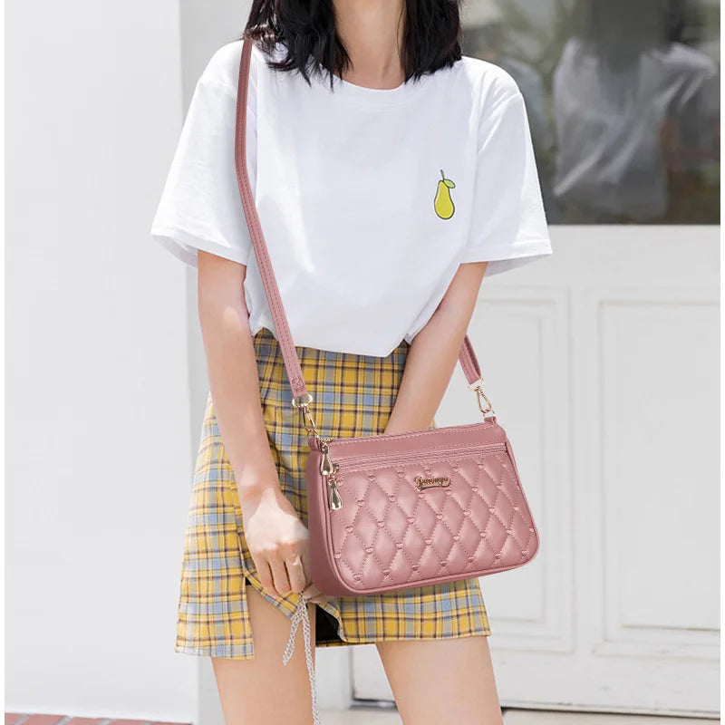 Embroidery Messenger Bags Women Leather Handbags Bags for Women Sac a Main Ladies hair ball Hand Bag