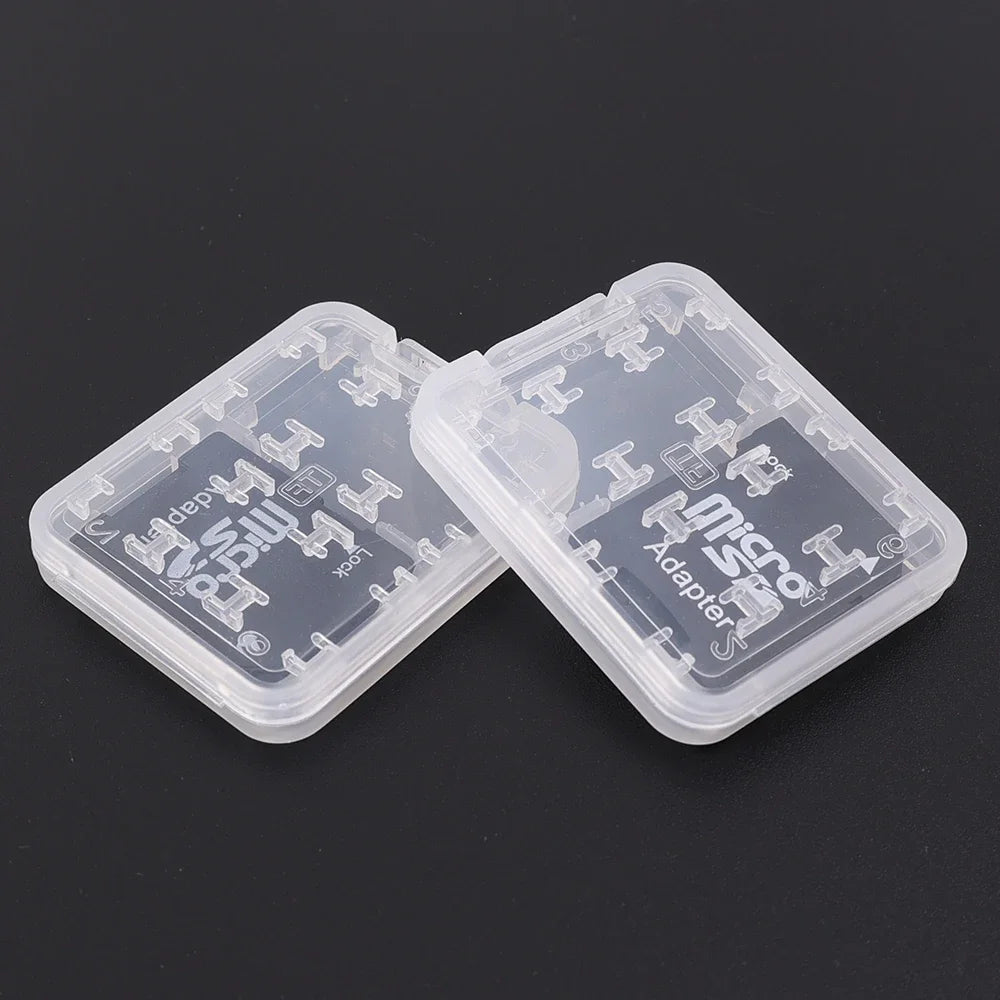 8in1 Reusable Plastic Micro SD SDHC TF Memory Card Storage Case Box Protector Holder Transparent Mini Memory Card Organizer Box